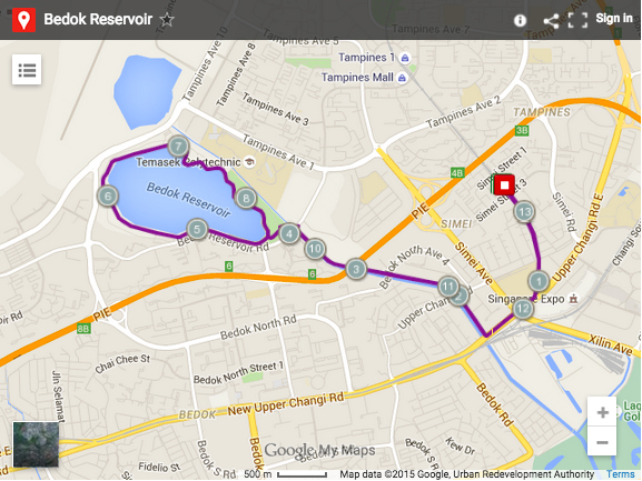 Bedok Reservoir map