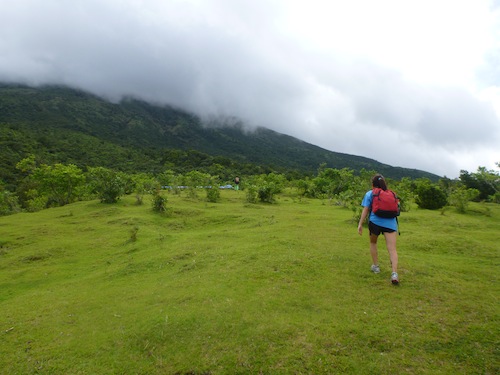 Our base camp was a field of grass with a view of the flatlands and sea below