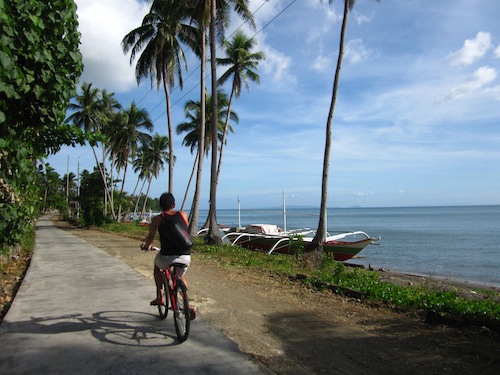 Cycling by the coast