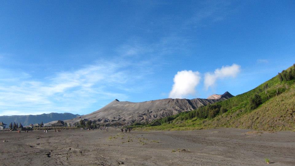 Looking back at Mount Bromo