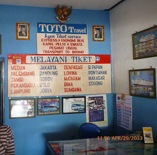 Office of Toto Travel at Probolinggo Bus Station