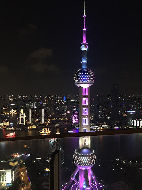 Beautiful place to watch Shanghai's skies dim while the city lights up 